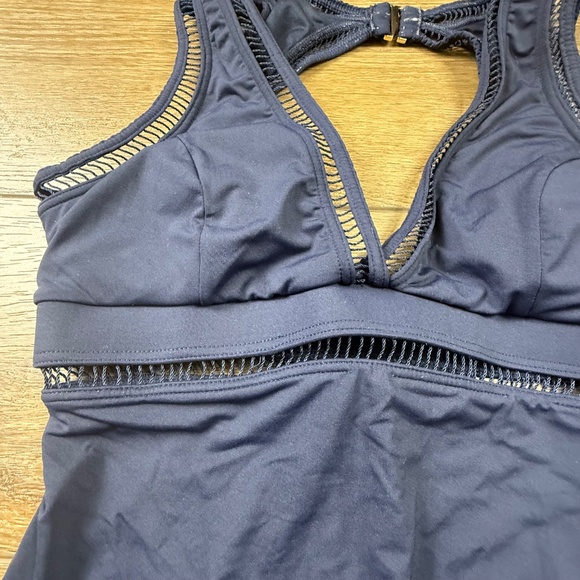 Michael Kors Women's Cruise One Piece Navy Blue Swimsuit, Size 10, Summer, Beach - Picture 4 of 15